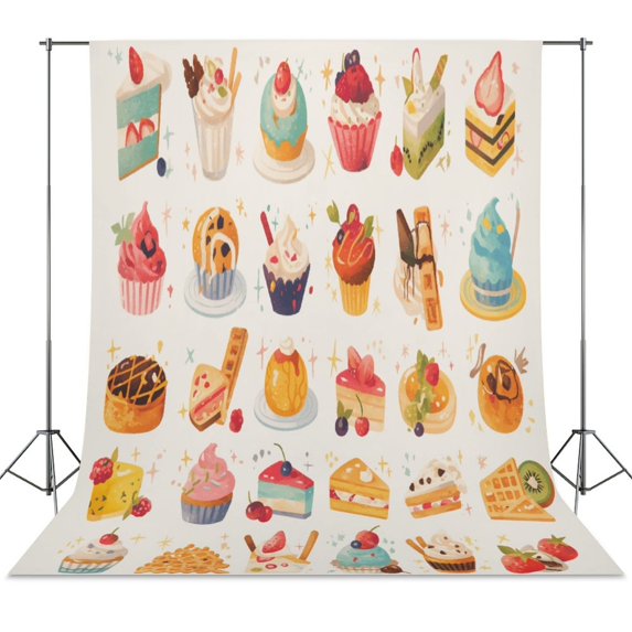 Cartoon Cake Backdrop Background for Photography Photo Booth Backdrop ...