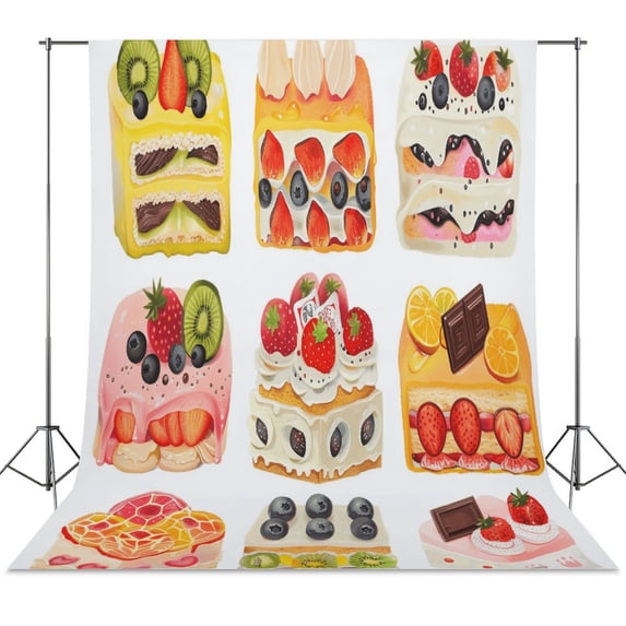 Cartoon Cake Backdrop Background for Photography Photo Booth Backdrop ...