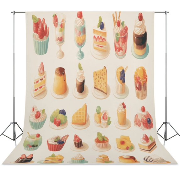 Cartoon Cake Backdrop Background for Photography Photo Booth Backdrop ...