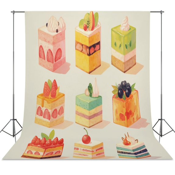 Cartoon Cake Backdrop Background for Photography Photo Booth Backdrop ...