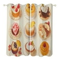 thumbnail image 1 of Cartoon Cake Blackout Curtains, Watercolor Pattern Window Treatment Grommet Curtains for Bedroom Thermal Insulated Window Curtains for Living Room 2 Panel Set, 1 of 5