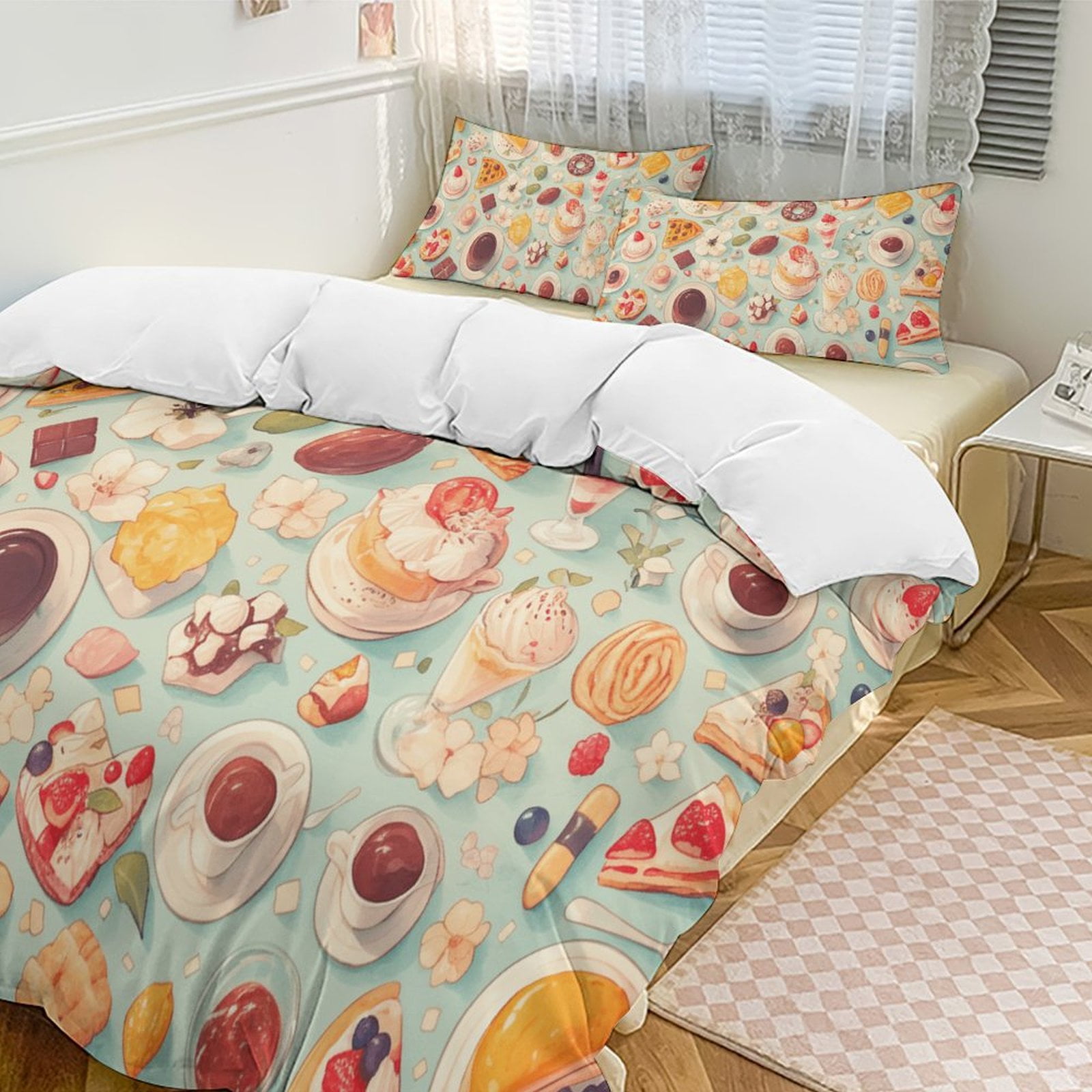 Cartoon Cake Duvet Cover Set King Size for Bedroom Decoration Print ...