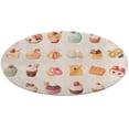 thumbnail image 1 of Cartoon Cake Floral Medallion Round Rug - Small Round Area Rug, Soft Non-Slip Machine Washable Bedroom Mat Indoor Accent Entry Carpet for Office Desk Dorm Hallway, 1 of 7