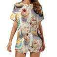 thumbnail image 1 of Cartoon Cake Pajama Set for Women 2 Piece Sleepwear Loungewear Short Sleeve, 1 of 7
