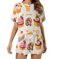 thumbnail image 1 of Cartoon Cake Pajama Set for Women 2 Piece Sleepwear Loungewear Short Sleeve, 1 of 7