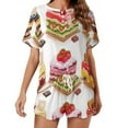 thumbnail image 1 of Cartoon Cake Pajama Set for Women 2 Piece Sleepwear Loungewear Short Sleeve, 1 of 7