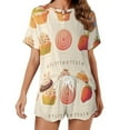 thumbnail image 1 of Cartoon Cake Print Women'S Pajamas Set Summer Sleepwear Sets 2 Piece Lounge Set, 1 of 7
