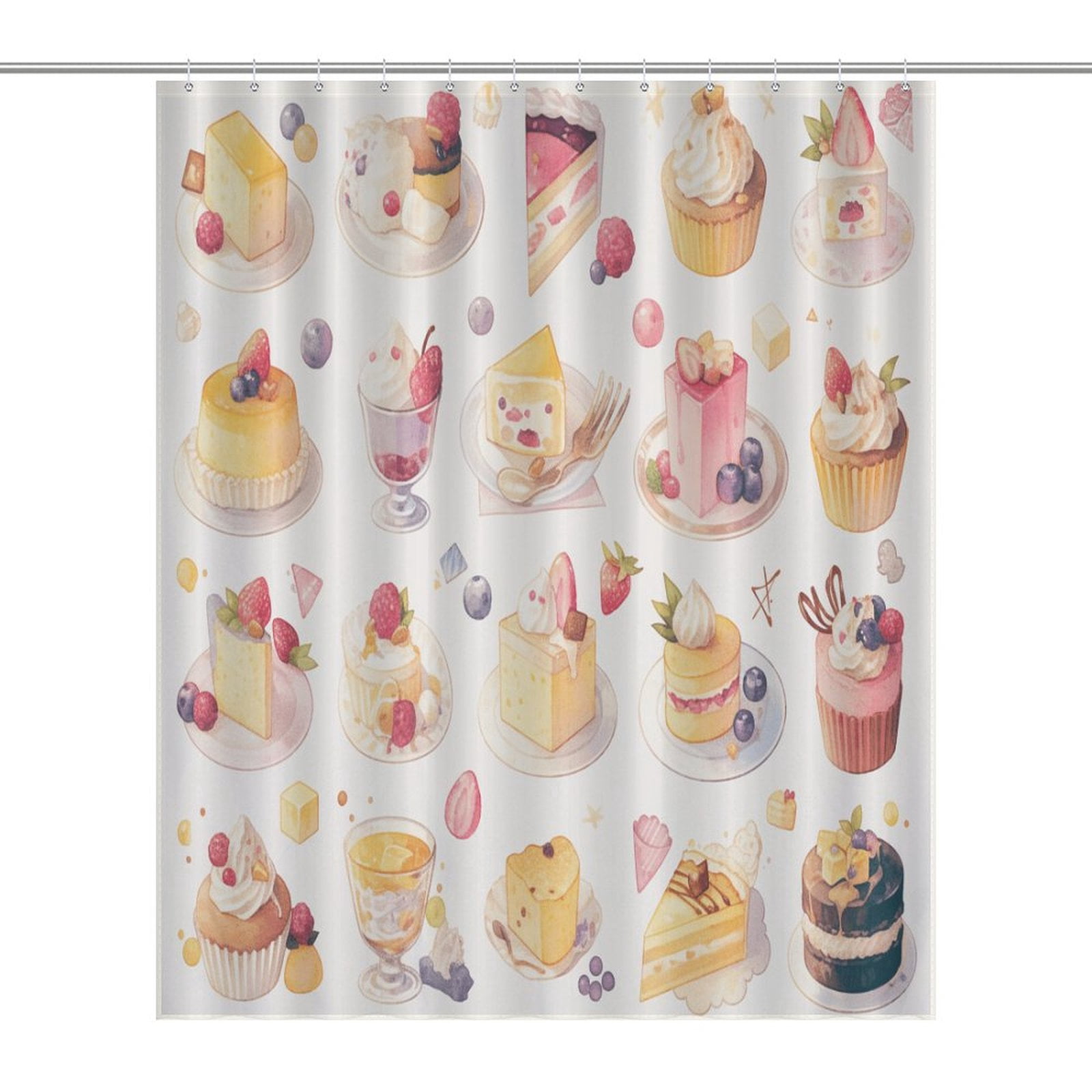 Cookie Print Pattern Bathroom Shower Curtain