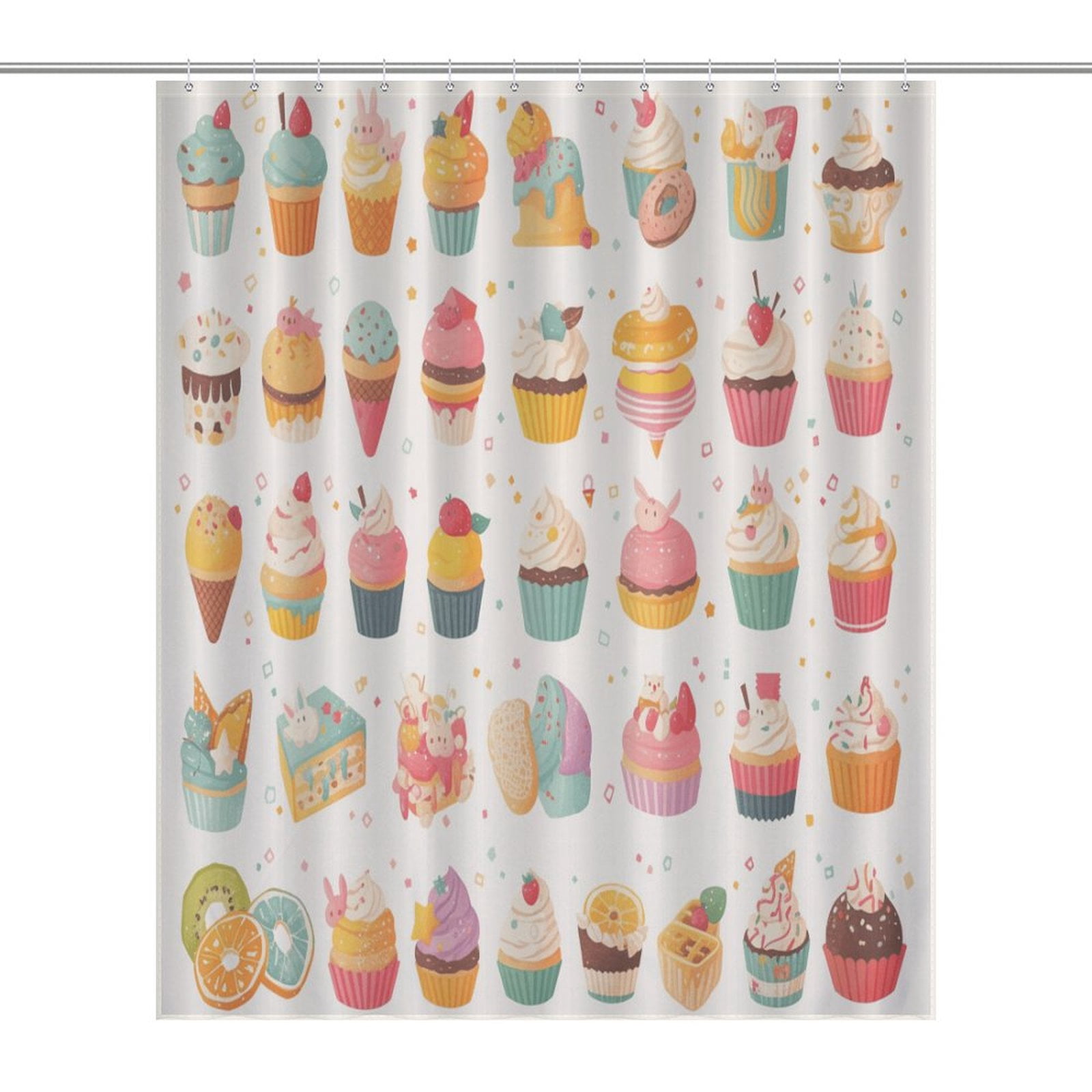 Cookie Pattern Print Bathroom Shower Curtain