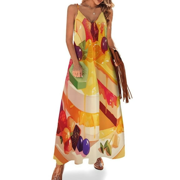 Cartoon Cake Sleeveless Dress Women's Luxury Party Dress Birthday Dresses for Women