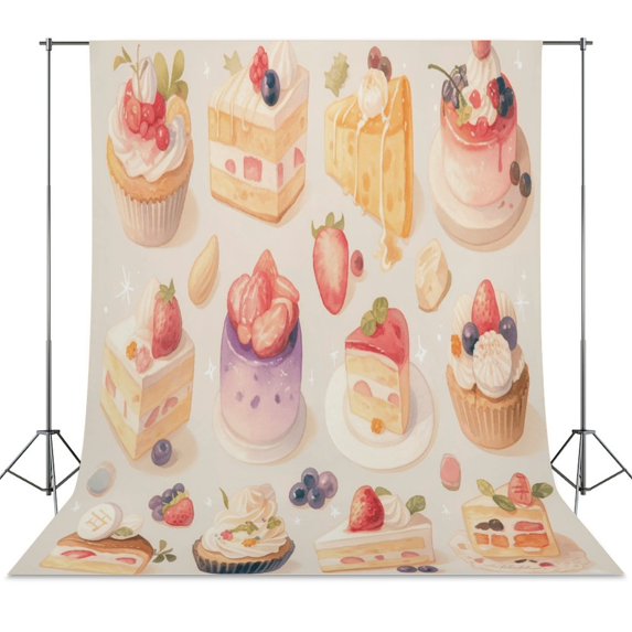 Cartoon Cake Spring Backdrop Backdrops for Photography Photo Background ...