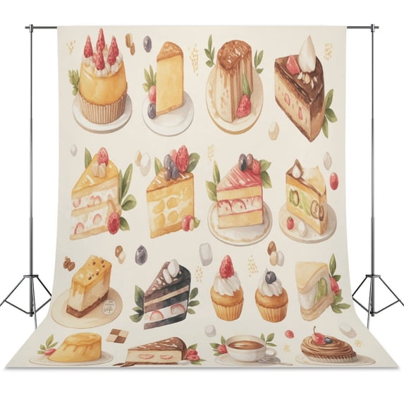 Cartoon Cake Spring Wall Backdrop Background Floral Backdrops 5x7FT ...