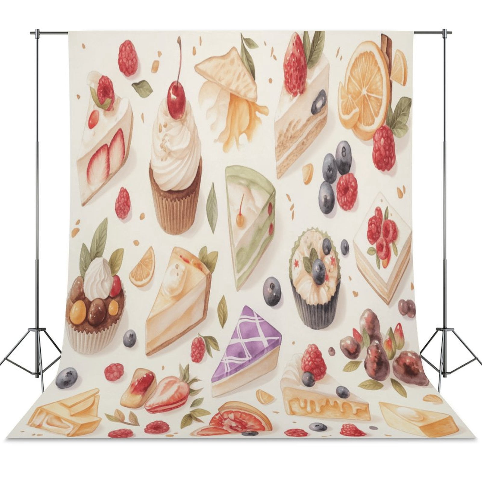 Cartoon Cake Spring Wall Backdrop Background Floral Backdrops 5x7FT ...