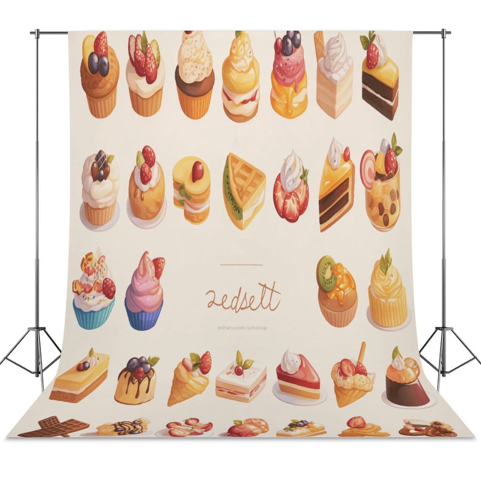 Cartoon Cake Spring Wall Backdrop Background Floral Backdrops 5x7FT ...