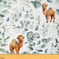 thumbnail image 1 of Cartoon Camel Upholstery Fabric,Desert Wildlife Fabric by the Yard,Funny Eucalyptus Leaf Decorative Fabric,Flowers Leaves Jungle Style Waterproof Diy Fabric for Quilting Sewing,1 Yard, 1 of 5