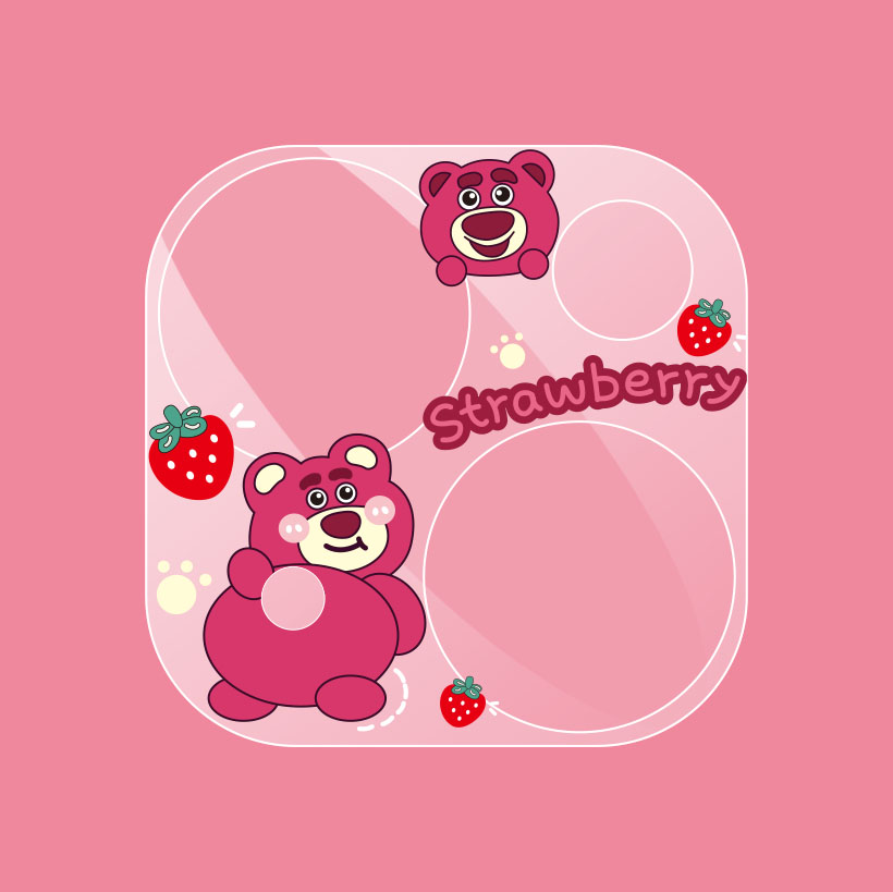 Cartoon Camera Lens Protector Glass Screen Protector for IPhone 15 Pro