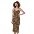 thumbnail image 1 of Cartoon Camping Pattern Print Slim Fit Midi Cami Dress, Camper Camping Fashion Summer Maxi Sexy Casual Dress For Women, 1 of 4