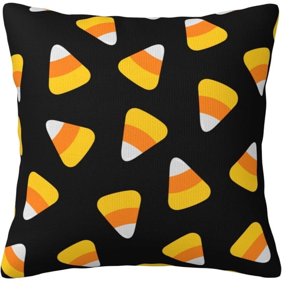 Cartoon Candy Corn Throw Pillow Covers Seamless Pattern Art Design Square Pillowcases for Home Decor Sofa Car Bedroom Pillow case 18x18inch