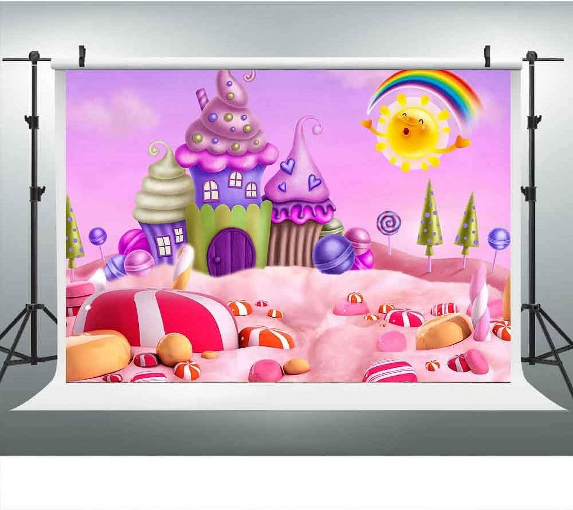 Cartoon Candyland Sweets Backdrop for Photography 9x6ft Winter Ice ...