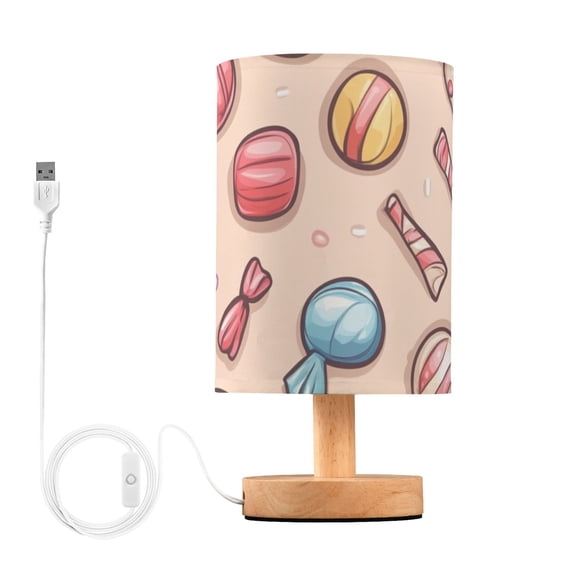 Cartoon Candys Table Lamp for Desk Nightstand Lamp with USB Modern Gifts for Bedroom Living Room Kids Room
