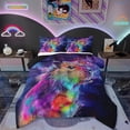 thumbnail image 1 of Cartoon Capybara Bedding Twin Size Watercolor Animal Comforter Set Twin , Psychedelic Galaxy Stars Duvet Insert Rainbow Graffiti Quilt Comforter, Trippy Nebula Cosmos 05, 1 of 7
