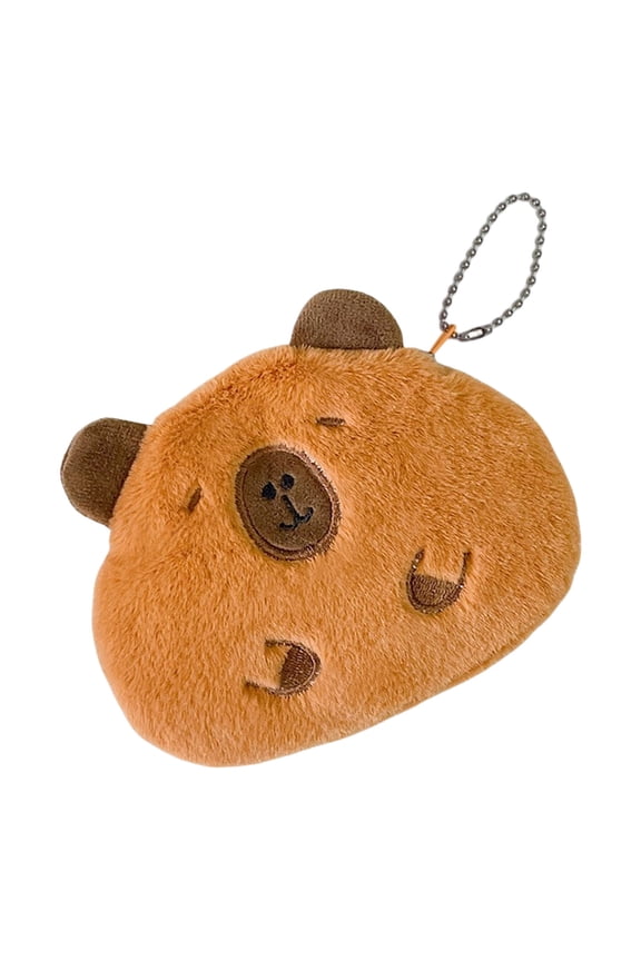 Cartoon Capybara Plush Coin Purse Soft Change Pocket Multifunctional Money Bag Small Wallet for Snacks and Chocolates