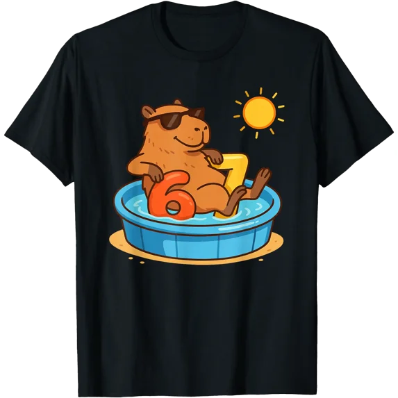 Cartoon Capybara Summer Vibe 67 T-Shirt - Walmart.com