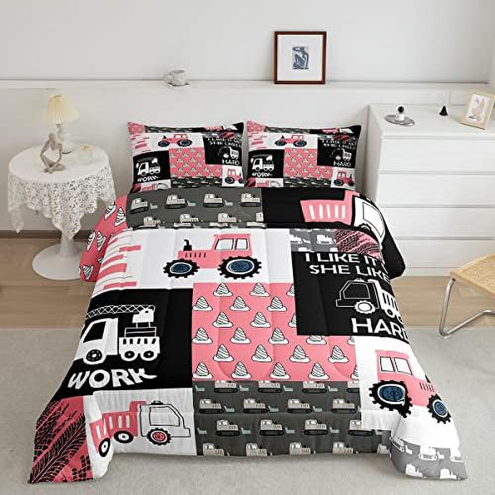 Cartoon Car Bedding Set Queen Size Transport Vehicles Cars Comforter