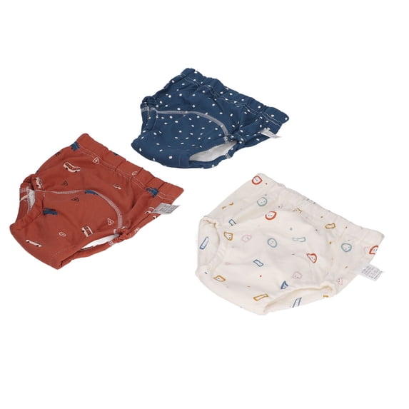 Cartoon Car Infant Reusable Potty Training Underwear Pack of 3 Cotton Gauze Absorbent Baby Training Diapers, 21.0x12.0x4.0 inches / 53.3x30.5x10.2 cm