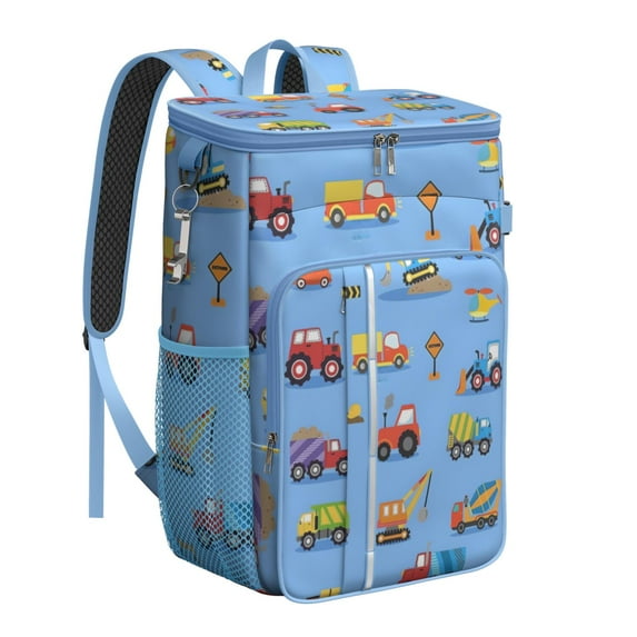 Cartoon Car Insulated Cooler Backpack 20L - Leakproof Soft Cooler Bag for Camping, Picnic, Beach, Keeps Cold/Hot 20 Hours