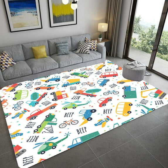Cartoon Car Kids Playing Mat Anti-Slip Area Rugs for Living Room Floor Mat Doormats Rug Ch