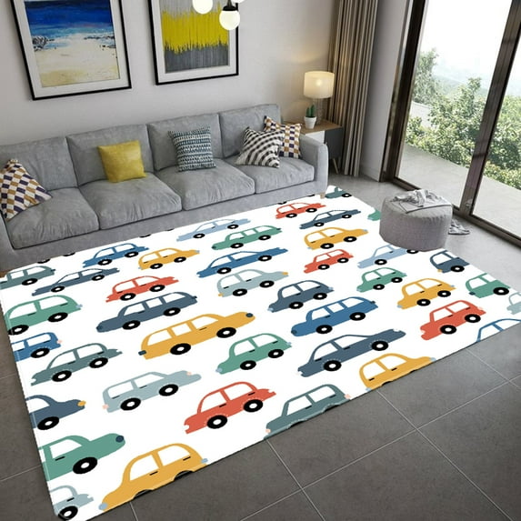 Cartoon Car Kids Playing Mat Anti-Slip Area Rugs for Living Room Floor Mat Doormats Rug Ch