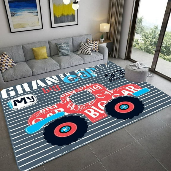 Cartoon Car Kids Playing Mat Anti-Slip Area Rugs for Living Room Floor Mat Doormats Rug Ch