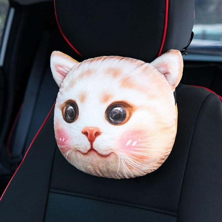 2023 New Cat Car Seat Cushion Cartoon Winter Plush Lumbar Pillow Car Seat Cushion  Car Interior Decoration Car Accessories - AliExpress