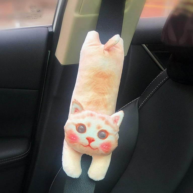 Adorable Cat Car Neck Pillow Cartoon Cat Head Car Headrest - Temu