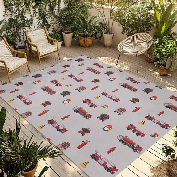 Cartoon Car Outdoor Rug 3x5 Ft - Reversible Patio Rug Outdoor Camping ...