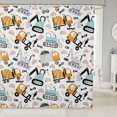 thumbnail image 1 of Cartoon Car Shower Curtain Tractor Bathroom Curtain, Machinery Equipped Truck Bath Curtain Girly Pink Rainbow Shower Curtain Set, Build Construction Site Bathroom Curtains, 1 of 4