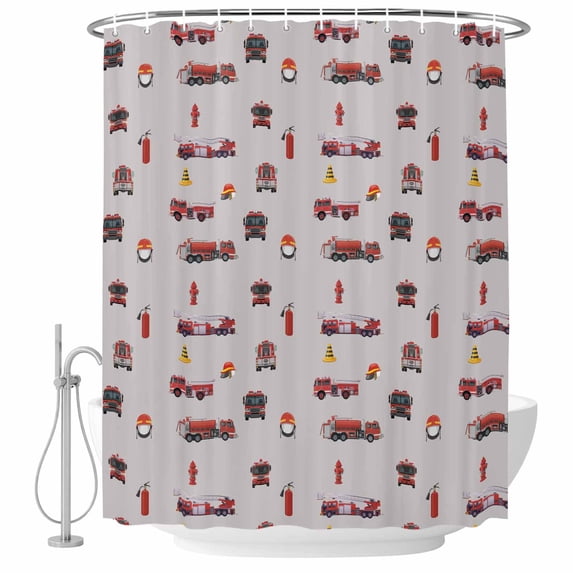 Cartoon Car Shower Curtains for Bathroom, Waterproof Fabric Bath ...