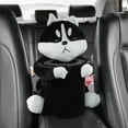thumbnail image 1 of Cartoon Car Trash Can Tissue Box - Armrest Box Mounted Storage Organizer, Soft Plush 2-in-1 Garbage Container with Adjustable Straps for Auto, 1 of 6
