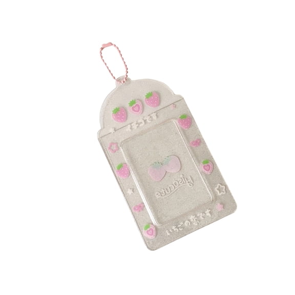 Cartoon Card Sleeve 3Inch Photocard Protector Water Resistant PVC Card Covers Photo Card Sleeves Keychain Bag Charm