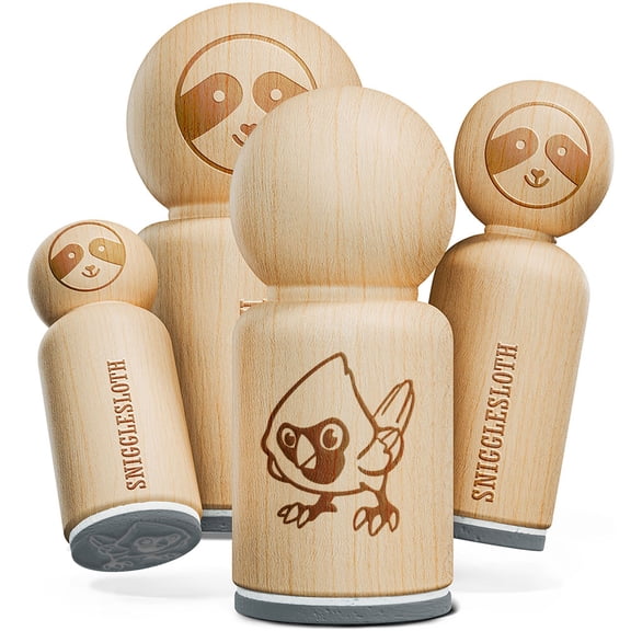 Cartoon Cardinal Bird Curious Rubber Stamp for Stamping Crafting Planners - 1 Inch Medium