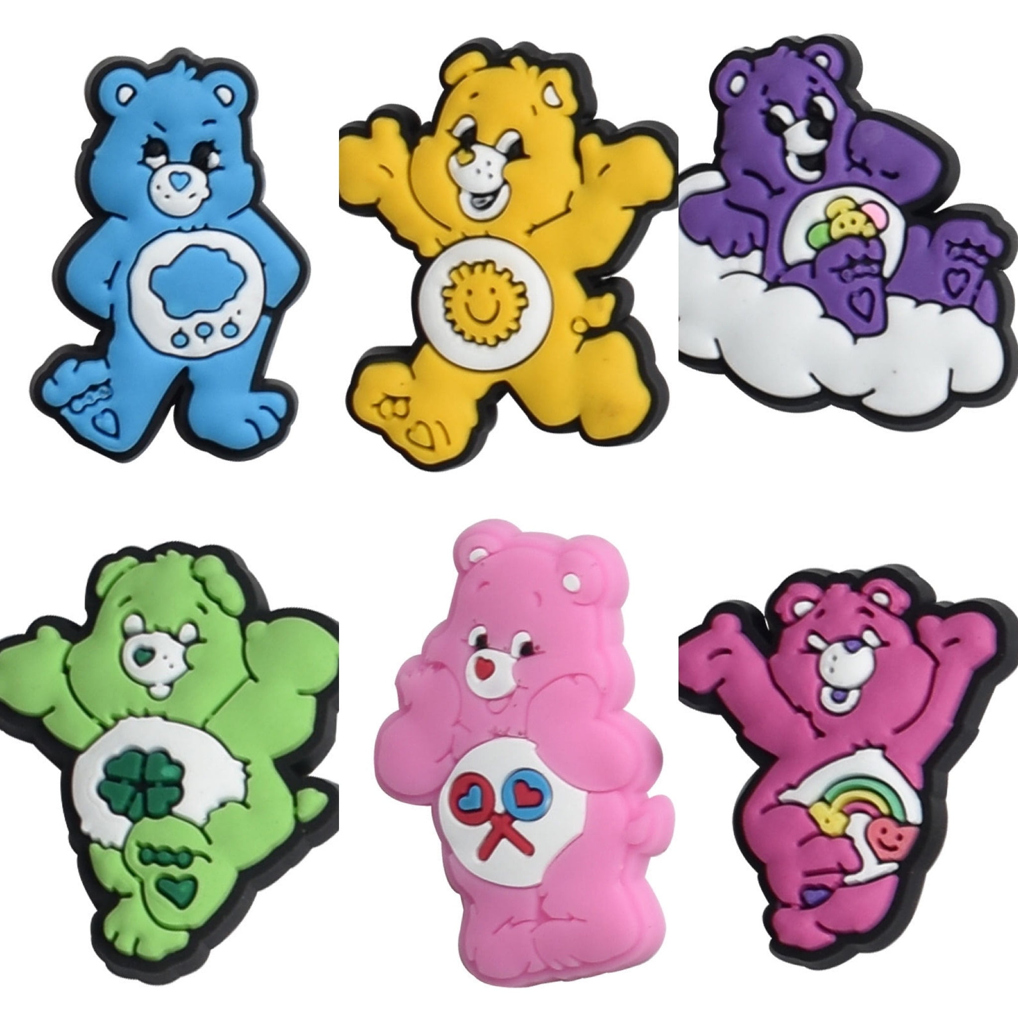 Kawaii Croc Charms Cute, Purple, Yellow Bears (10 Piece Set )