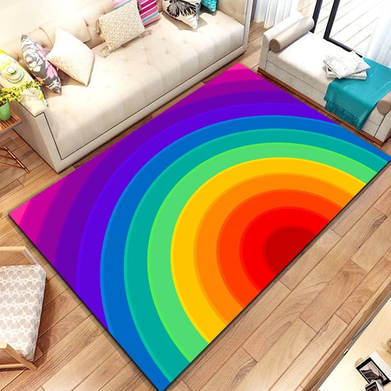 Cartoon Carpet Bath Floor Mat Nonslip Flannel Throw Rug House Entrance