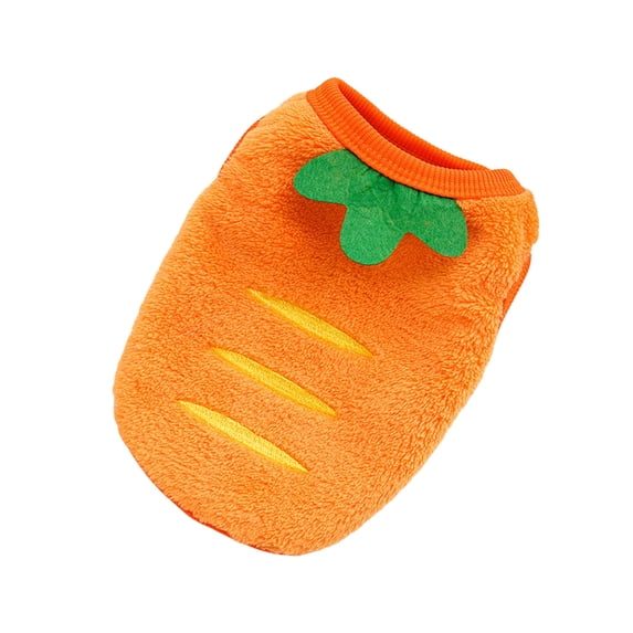 Cartoon Carrot Flannel Pet Vest, Orange S Size Dog Cat Apparel - Warm Soft Flannel Fabric, Cute Carrot Pattern, Easy to Wear for Small Pets - Puppies, Teacup Dogs, Small Milk Dogs, Cats (Teddy), Dail