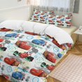 Cartoon Cars Lightning Mcqueen Comforter Set Soft 3 Pcs King Bedding