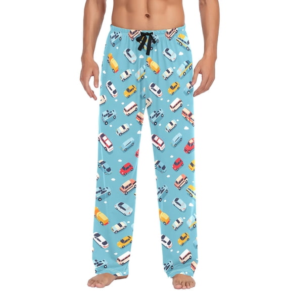 Cartoon Cars joogoo Men's Pajama Pants Cotton Long Sleepwear Lounge Pants S