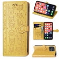 thumbnail image 1 of Cartoon Case for iPhone 13 Pro(2021), Allytech Embossed Animal PU Leather Impact Resistant TPU Back Card Slots Magnetic Closure Hand Strap Stand Cover for iPhone 13 Pro 6.1" 2021, Yellow, 1 of 4