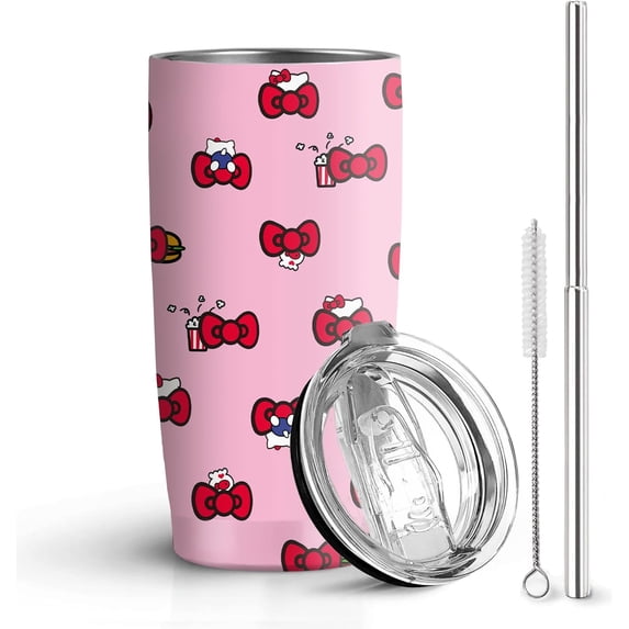 Cartoon Cat 20 Oz Stainless Steel Tumbler Leak Proof Tumbler with Straw and Lid, Travel Coffee Mug for Home Outdoor, Thermal Cups for Hot and Cold Drinks