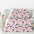 Cartoon Cat And Heart Throw Blanket, Super Soft Cozy Plush Throw