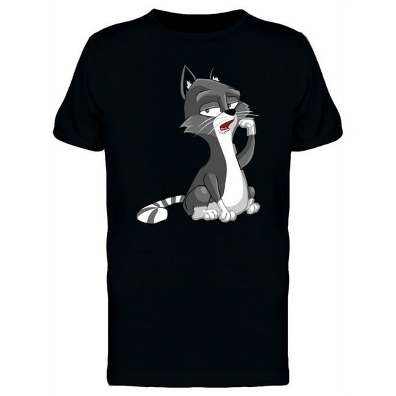 Cartoon Cat Asking For Food T-Shirt Men -Image by Shutterstock, Male Large